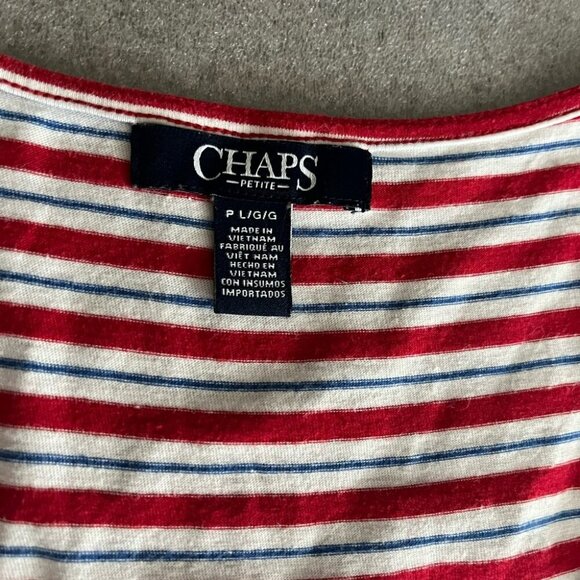 [LP] Chaps Red and White Cap Sleeve Maxi Dress - Picture 6 of 8